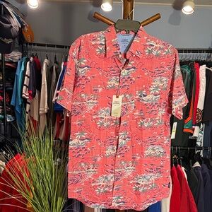 IZOD Saltwater Coral Floral Men's Button Down Shirt